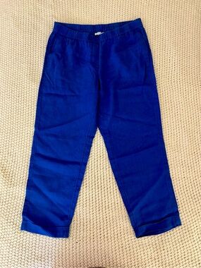 J. Jill Royal Blue Linen Pants Size M